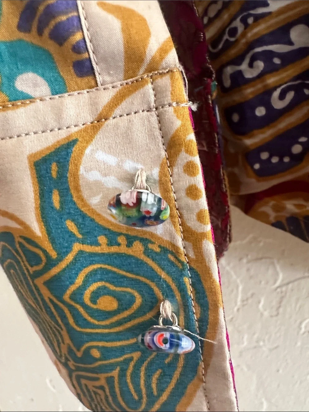 Robert Graham Multicolor Embroidered Button Shirt - Teal, Gold, Navy & Pink - Picture 5 of 12